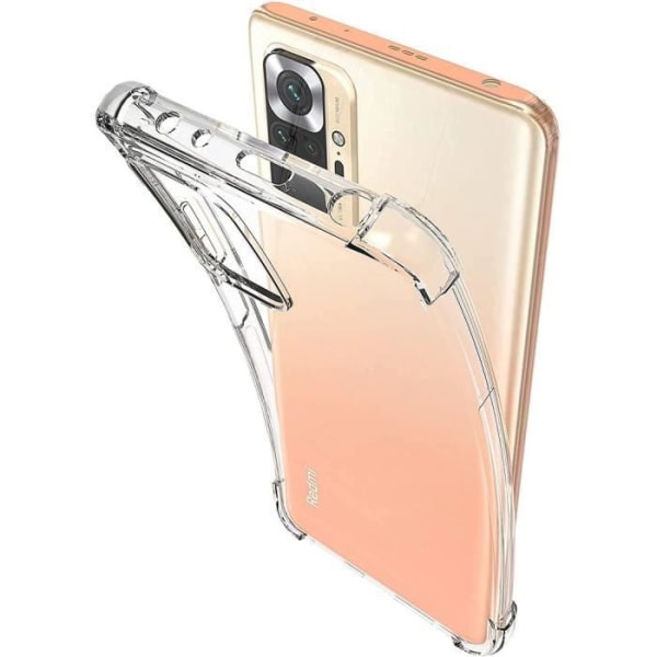 Set med 2 härdade glasögon + fodral för Redmi Note 10 Pro 5G (6,67") Anti-Scratch TPU förstärkta hörn Transparent