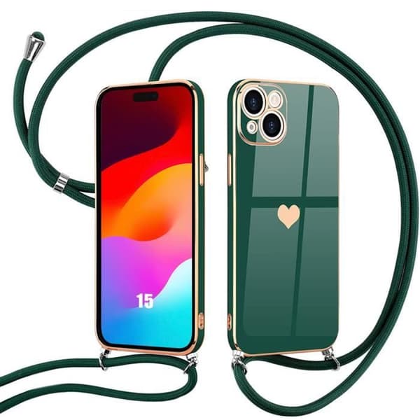 Coque - E.F.CONNECTION - för iPhone 15 - Stötsäker - Repfria - Ultra Slim Midnattsgrönt
