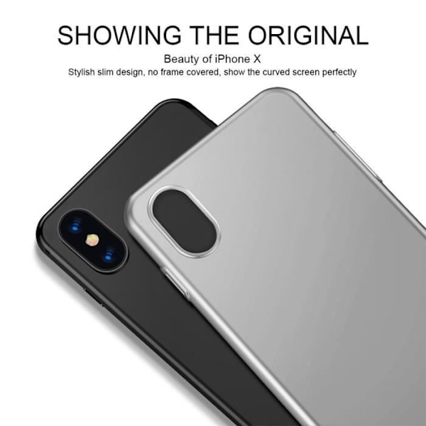 iPhone X-fodral - Stötsäker - Silikon Gel - Ultra Resistenta - Silver - Matt Finish Silver