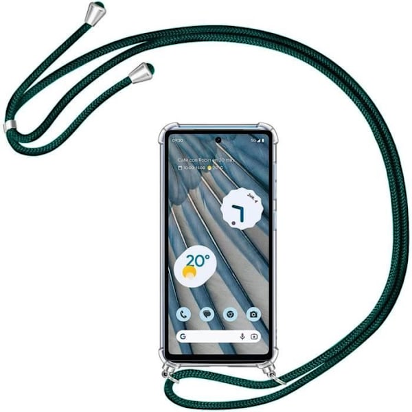 Coque - för Google Pixel 7a - Repellerande - Justerbar axelrem - Mörkgrön Midnattsgrönt