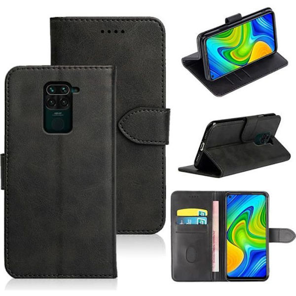 Fodral till Xiaomi Redmi Note 9 - MÄRKE - Plånboksfodral - PU-läder - Mjukt - Magnetisk Svart