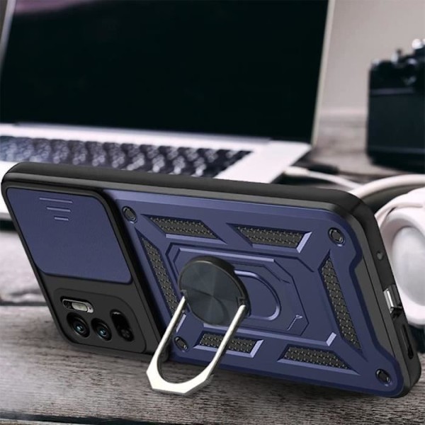 Fodral för Redmi Note 10 5G (6,5 tum) Marinblå Tjock Anti-Scratch Hård Stötsäker Army Style Förstärkt kant marinblå