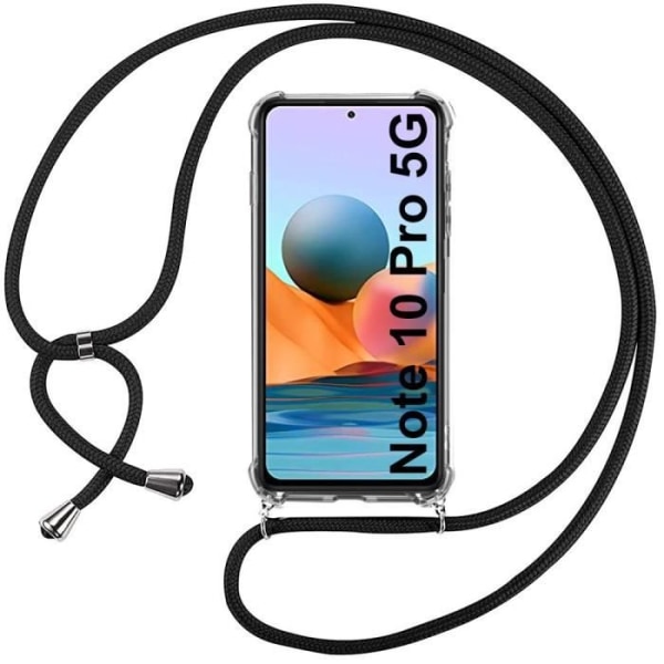 Beskyttelsesetui til Redmi Note 10 Pro 5G (6,67") - E.F. CONNECTION - Blødt - Gennemsigtig-Sort Transparent-svart