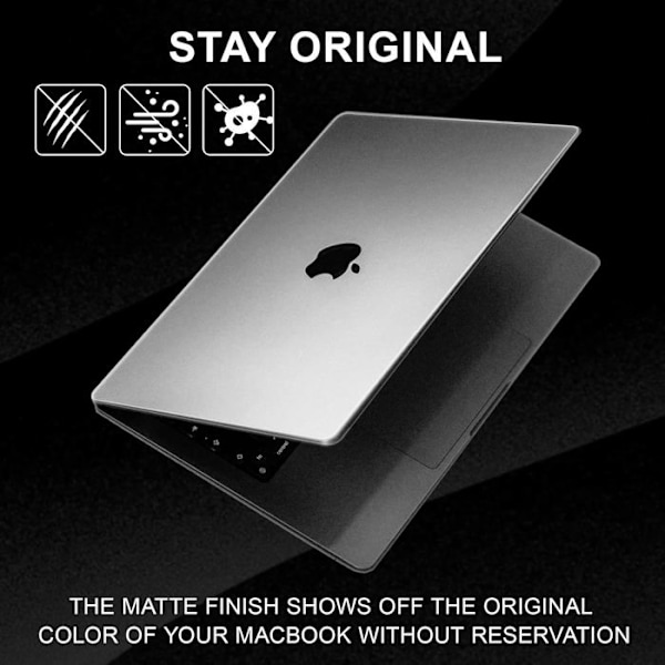 Coque kompatibel med MacBook Air 13,6 tum M4 M3 M2 2025-2022 utgåva A3240 A3113 A2681, skyddsfodral hård hölje [A3] Färg: Matt Transparent
