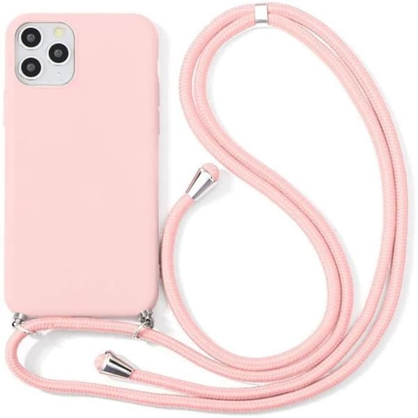 Coque Tour de Cou Universell - för iPhone 11 Pro - Rosa - Mjuk Silikon - Repfria - Stötsäker Rosa