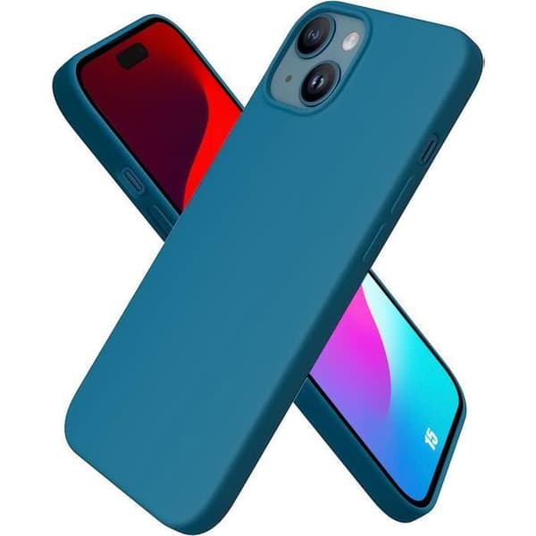 Skyddskåpa för iPhone 15 - E.F.CONNECTION - Matt Effekt - Silikon - Blå - Mjuk Blå