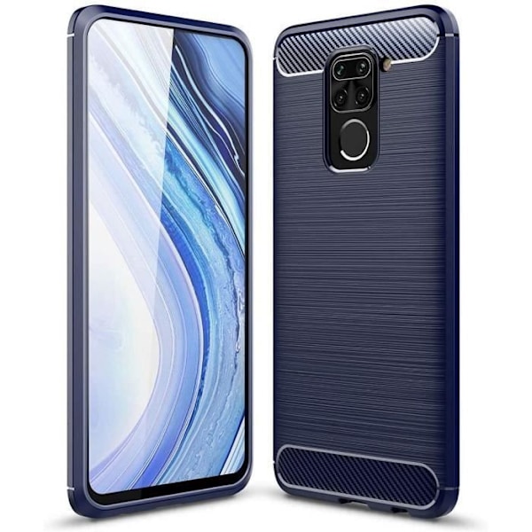 Mjukt skyddsfodral för Redmi Note 9 - E.F.CONNECTION - Stållinjemönster - Marinblått marinblå