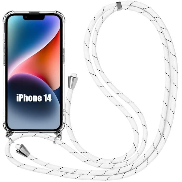 Fodral till iPhone 14 Förstärkt hörn Flexibel Anti-Rep Tunn Transparent Inkluderad vit sladd Transparent