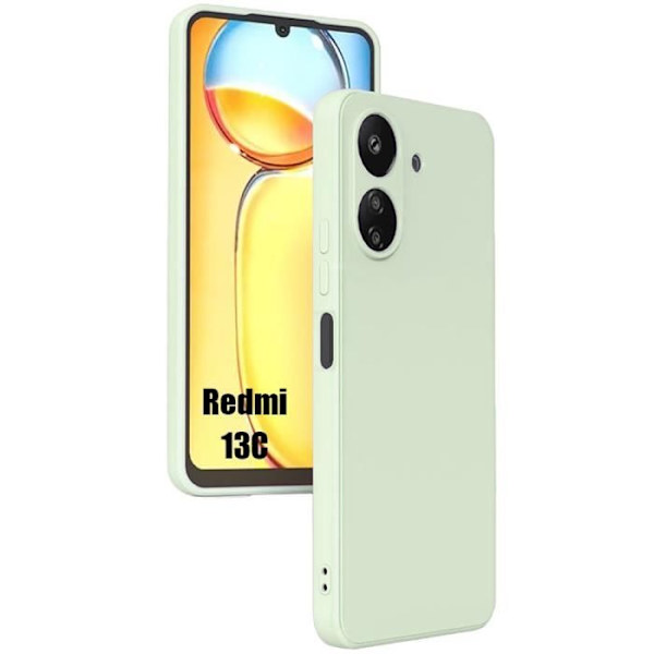 Etui til Xiaomi Redmi 13C, Grøn mat beskyttelse Silikone stødsikker slank
