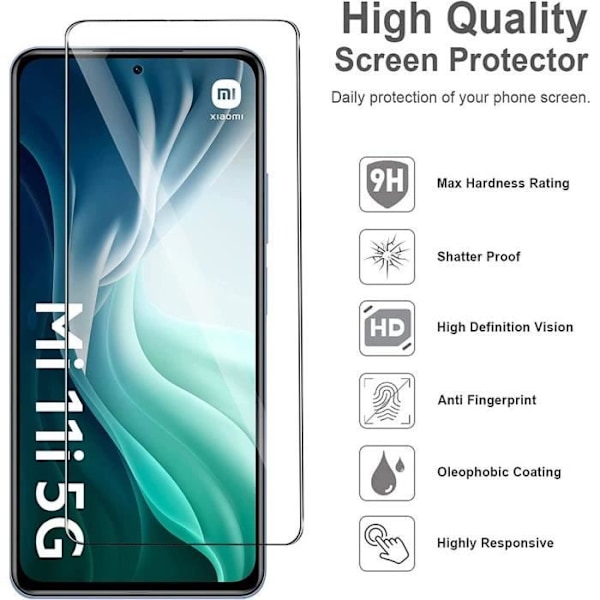 3-pack härdat glas för Xiaomi Mi 11i skärmskydd 9H Stötsäker Transparent