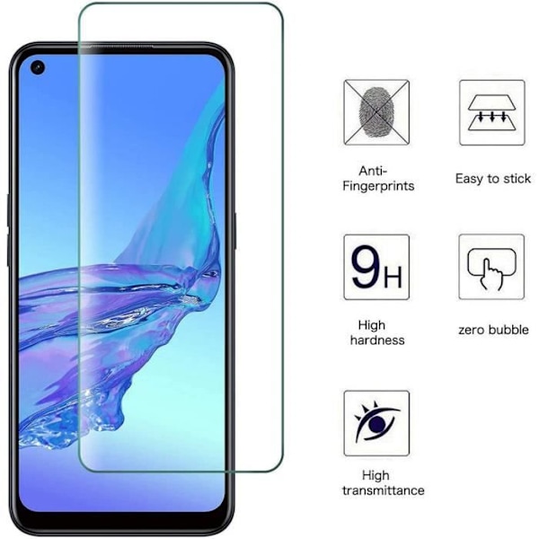 Skärmskydd - E.F.CONNECTION - för OPPO A53S - Paket om 4 - Härdat Glas - Rep resistant Transparent