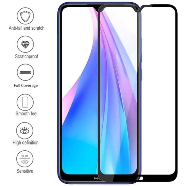 [2 Pack] Redmi Note 8T hærdet glas, hærdet glas beskyttelsesfilm [Ultra-resistent 9H hårdhed] til Xiaomi Redmi Note 8T 6.3"