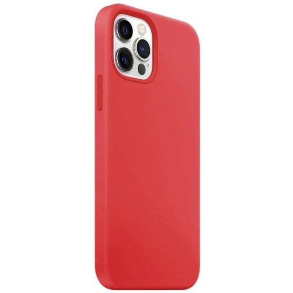 Flydende silikone + hærdet glas etui til iPhone 12 Mini (5,4"), stødsikkert cover cover - rød