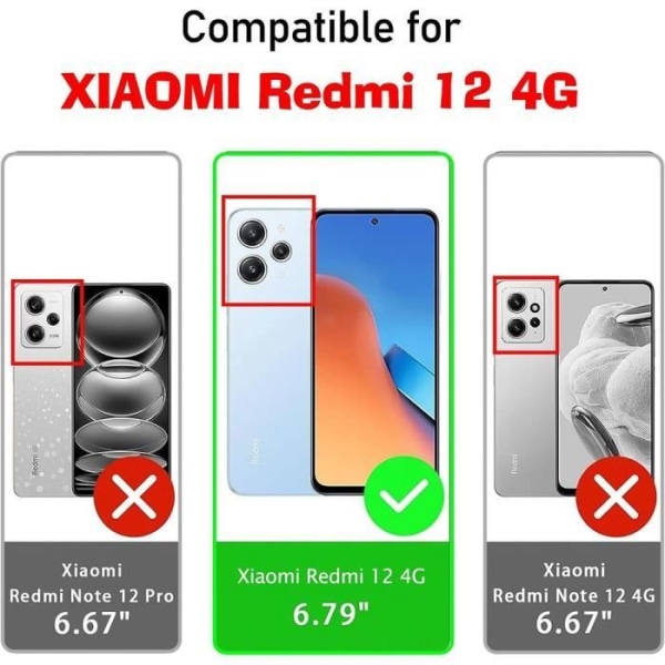 Fodral till Xiaomi Redmi 12 5G-4G - Stötsäkert Fullt skydd Transparent Anti-Scratch (ej för Redmi Note 12)