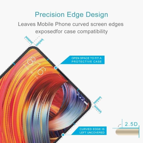 Härdat glas för Xiaomi Mi MIX 2 0,26mm 9H Ythårdhet 2,5D Böjd Kantad Skärmskydd Övrigt