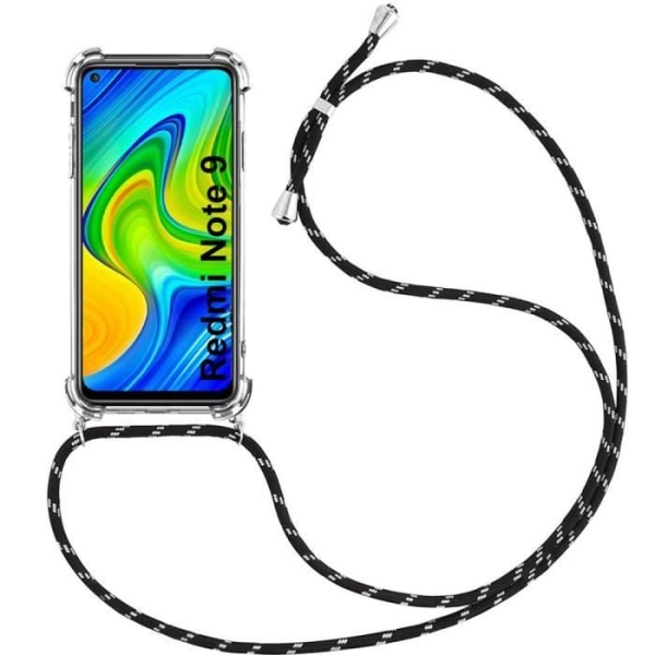 Skyddsfodral för Redmi Note 9 - E.F.CONNECTION - Tunt och stötsäkert - TPU Transparent-Black Transparent-svart