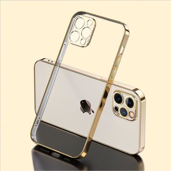 Silikonetui til iPhone 13 mini guld og 2 hærdet glas skærmbeskyttelse E.F. Connection gyllene
