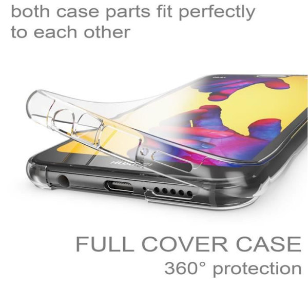 Skyddsfodral Cover för Huawei P20 Lite All Round 360 grader, genomskinligt silikonskydd från NALIA