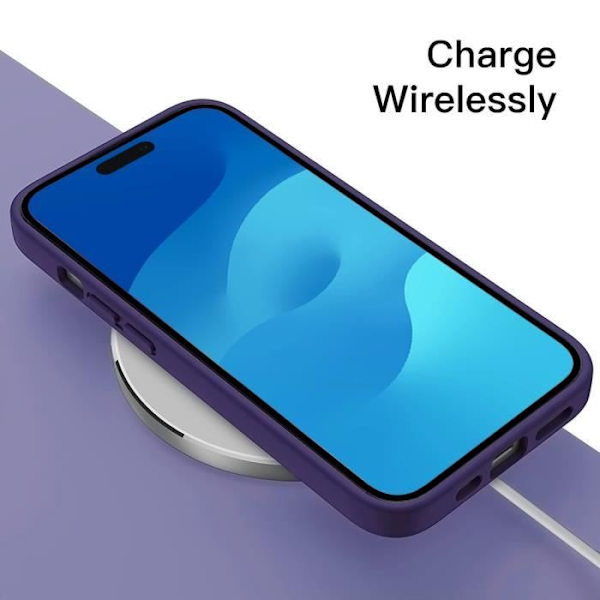 Silikonfodral för iPhone 15 Pro Max Matte Ultra Slim Mjukt skyddande skal - Mörklila