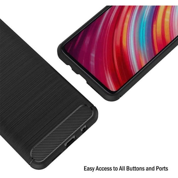 Fodral för Redmi Note 8Pro (6,53 tum) härdat glas ingår Klassiskt mönster Stål Funktioner Förstärkt skydd Svart Tpu-design Svart