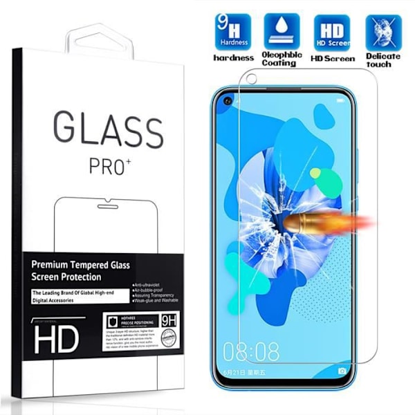 Skærmbeskyttelse - Huawei - nova 5i - Tempered Glass - Ridseresistent - Stødbeskyttelse