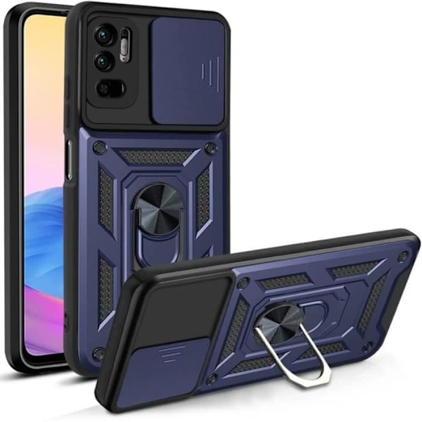 Fodral för Redmi Note 10 5G (6,5 tum) Marinblå Tjock Anti-Scratch Hård Stötsäker Army Style Förstärkt kant marinblå