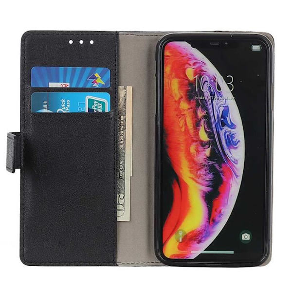 Fodral - XWZYQ - Redmi Note 9 - Svart läder - Plånboksfodral - Flik Svart