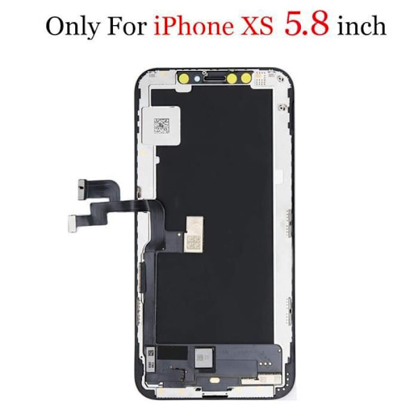 Hårdskärm för iPhone XS OLED 5.8" Mobiltelefon Glas monterat Touch + LCD-skärm + Chassi - Svart Svart
