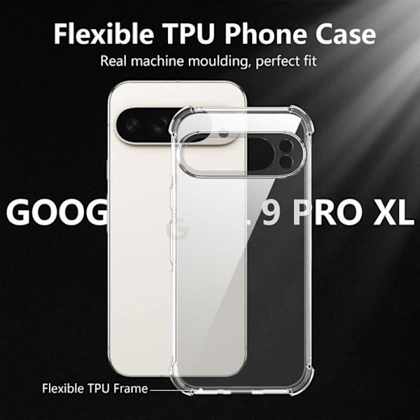 Fodral för Google Pixel 9 Pro XL - Silikon Stötsäker Anti-Scratch Transparenta smala förstärkta hörn