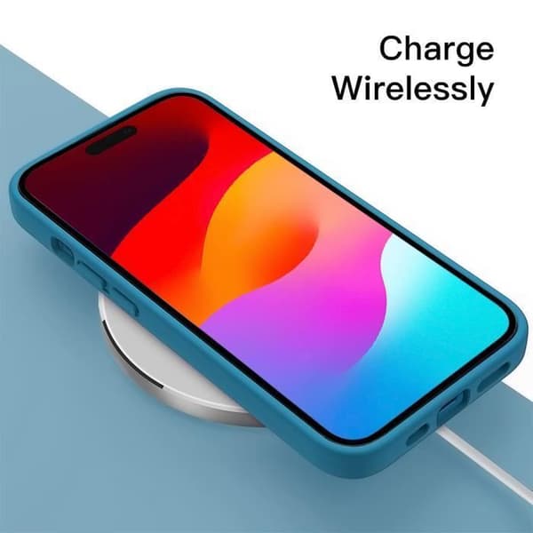 Skyddskåpa för iPhone 15 - E.F.CONNECTION - Matt Effekt - Silikon - Blå - Mjuk Blå