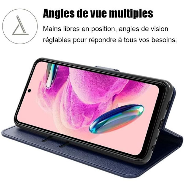 Plånboksfodral - Xiaomi - Redmi Note 12S - Marinblå - Stötskydd - Fodral i PU-läder marinblå