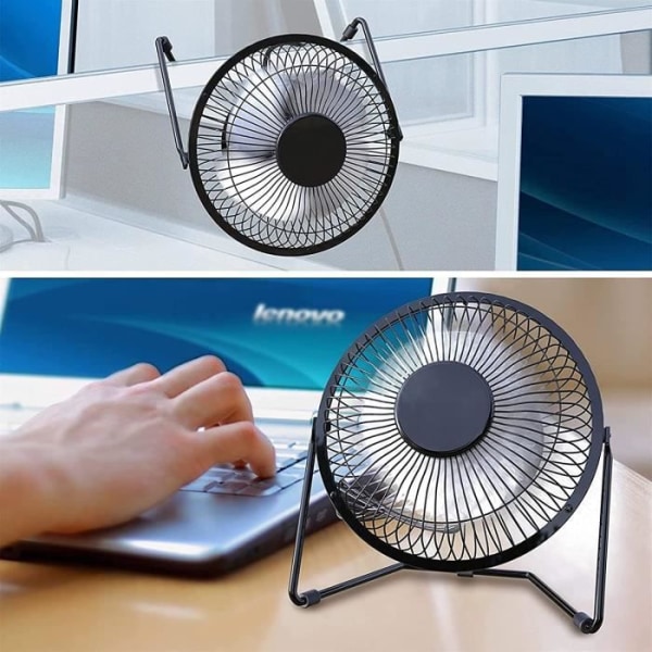 GLF USB Fan - 6 Tommer Mini USB Fan - Sort - Støjniveau 45 dB