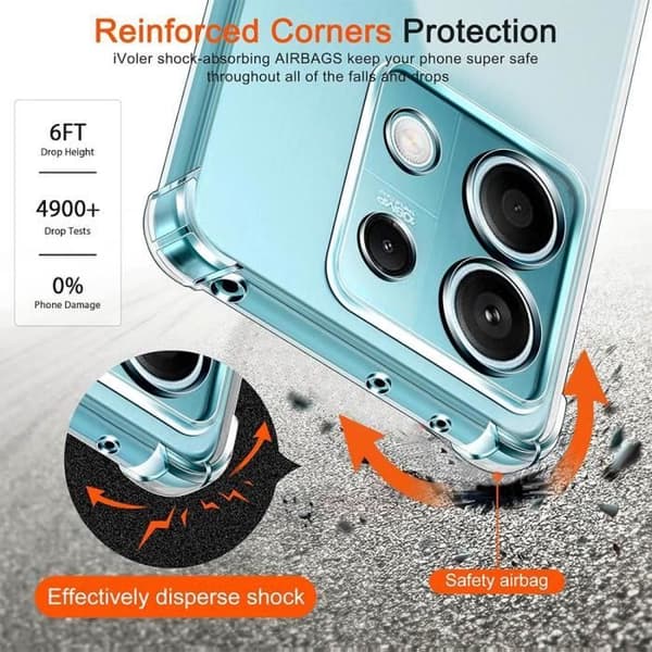 Coque - E.F.CONNECTION - för Xiaomi Redmi Note 13 5G - Antiskrap - Transparent - Rosa Snöre Rosa