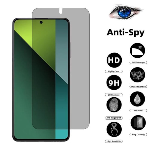 Skärmskydd - Xiaomi - Redmi Note 13 Pro - Härdat glas - Antispion - 4-pack Svart