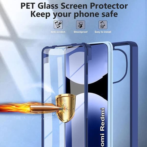 Skal för Xiaomi Redmi Note 15 Pro Plus 5G - Mjuk frontskydd + Hård baksida - Marinblå marinblå