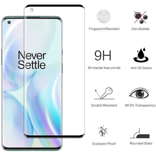 Skyddande film i härdat glas - One Plus - 8 Pro - 3-pack - Repåresistent - Hög klarhet Transparent