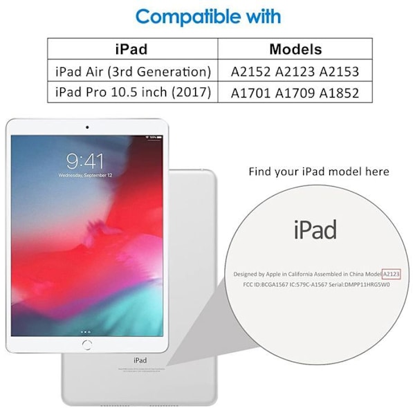 2x Härdat Glas för iPad Air 3 10,5 Tum / iPad Pro 10,5 Tum - Transparent Skärmskydd