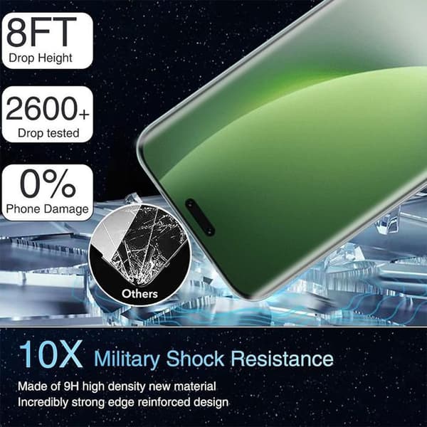 2x Härdat 3D-glas för Honor Magic 8 Pro, Rep- och Stötsäker med Svart Kant Transparent