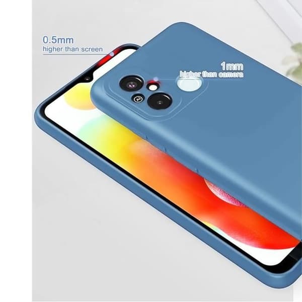 Coque - E.F.CONNECTION - För Xiaomi Redmi 12C/11A - Silikon TPU Ultra Slim - Skydd Härdat Glas - Blå Blå