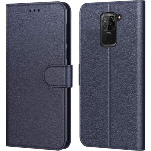 Fodral för Redmi Note 9 (6,53") Marinblå Anti-skrapa Stötsäker mjukt lädereffekt Enfärgad färg marinblå