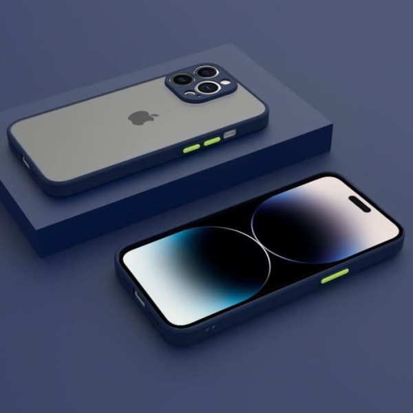 Cord Halsbandsfodral för iPhone 14 Pro Marinblå styvt matt effektskydd marinblå