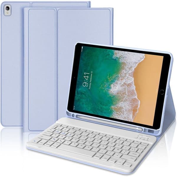 Tangentcase - E.F.CONNECTION - iPad Air 3 / Pro 10,5" - PU-Läder Lavendel - Bluetooth 5.0 - AZERTY
