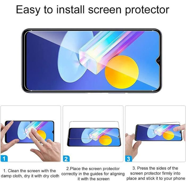 Härdat glas för Vivo Y30 - Y31s - Enkel installation Anti-scratch 3-pack Transparent