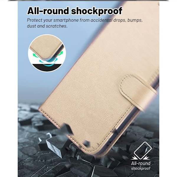 Coque til Xiaomi Redmi Note 14 Pro Plus 5G/Note 14 Pro+ 5G, Anti-Ridser Syntetisk Læder Blød - Guld gyllene