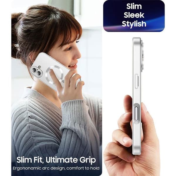 Mobilskal - E.F.Connection - för iPhone Air - Silikon med Magnetring - Silver Silver