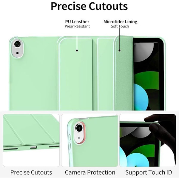 Coque + Tempereret Glas til iPad Air 3 10,5 Tommer / iPad Pro 10,5 Tommer - Grønt Stødsikkert Etui Med Støttefunktion Vække-Ud-Sov. Grön
