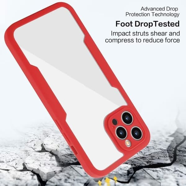 Skyddsskal - E.F.CONNECTION - För Xiaomi Redmi Note 14 4G - Förstärkt kant - 360° skydd - Röd Röd