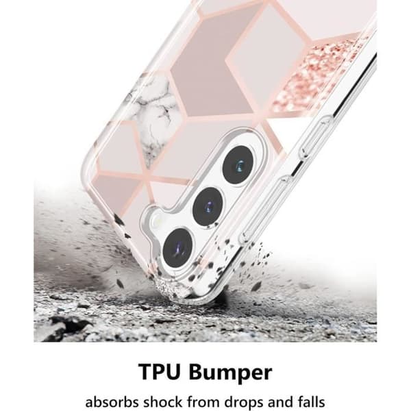 Coque - E.F.CONNECTION - För Xiaomi Redmi Note 12 Pro Plus 5G - Slim-skydd - Härdat glas - Marmormönster Rosa