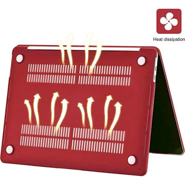 Coque til MacBook Pro 14 Tommer M4 M3 M2 M1 Pro/Max 2024 2023 2021, Antiskrid Beskyttelse - Rød Mat Röd