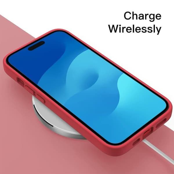 Coque - Silikon - för iPhone 15 Pro Max - Röd - Halkfri - 2 Härdat Glas Ingår Röd